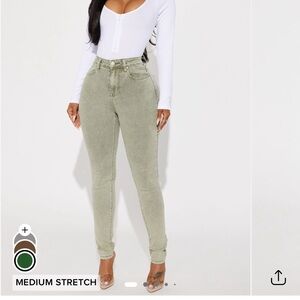 Shape Up Sculpting Stretch Skinny Jeans - Green